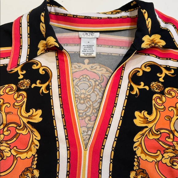 Cache Dresses & Skirts - Cache Black, Orange & Gold Baroque-Print dress Medium
